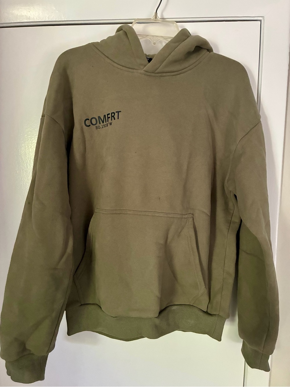 COMFRT Olive Green Crewneck Hoodie Sweater for Women